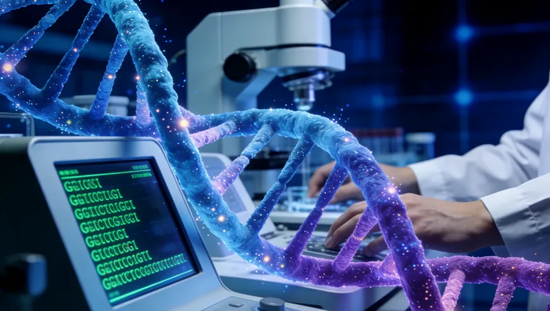 实验室内的新一代测序仪正在运行