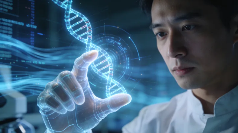 遗传咨询师与女性沟通示意图