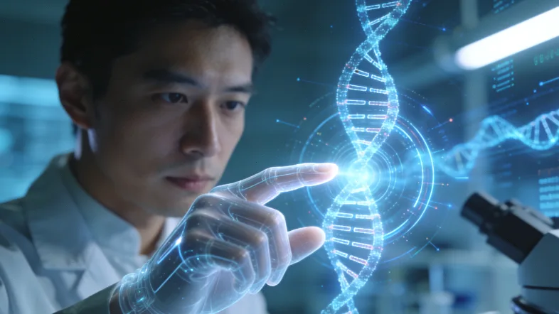 专业遗传咨询师与客户面对面沟通场景