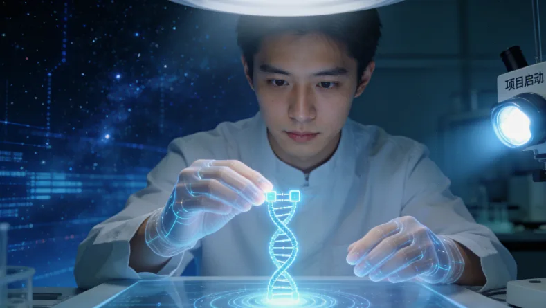 病理医生在显微镜下观察淋巴瘤组织切片