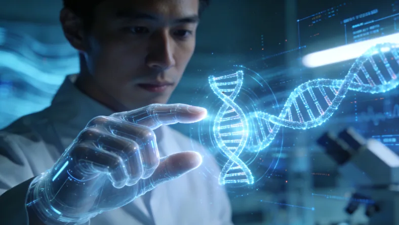 医生在诊室为患者讲解肠癌风险