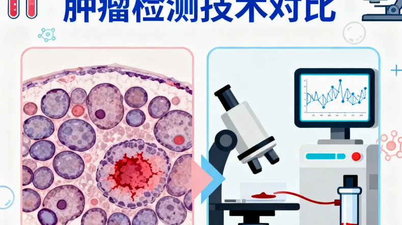 组织活检与液体活检（抽血）采样方式对比图