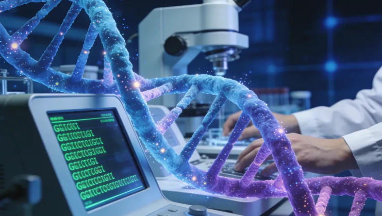 实验室人员正在进行基因测序操作