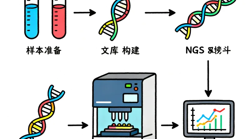 前列腺癌基因检测核心流程示意图