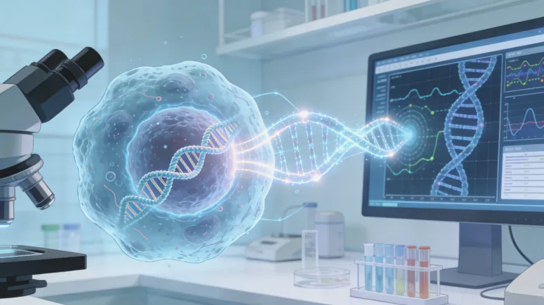 专业护士进行宫颈采样操作示意图