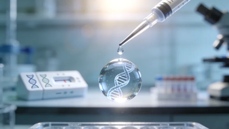 实验室人员操作高通量测序仪示意图