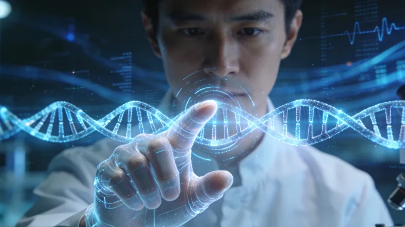 基因测序实验室内部工作场景