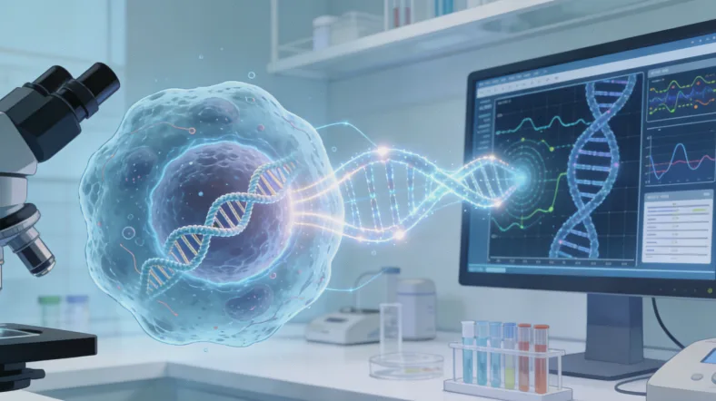 HPV病毒与宫颈细胞关系示意图