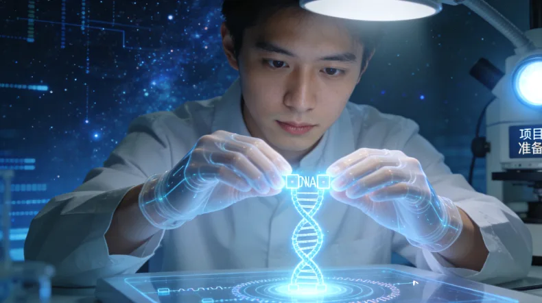 专业基因检测实验室内部工作场景