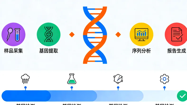 肺癌基因检测从取样到报告的完整流程示意图