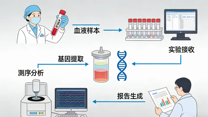 鼻咽癌基因检测全流程示意图