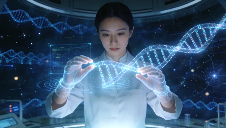 基因测序实验室内部工作场景