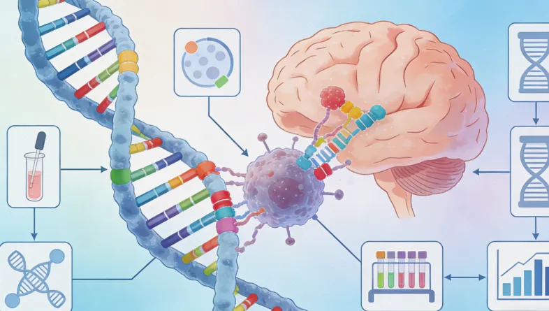 脑胶质瘤基因检测核心基因示意图
