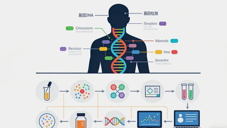 基因检测指导结直肠癌精准治疗路径示意图