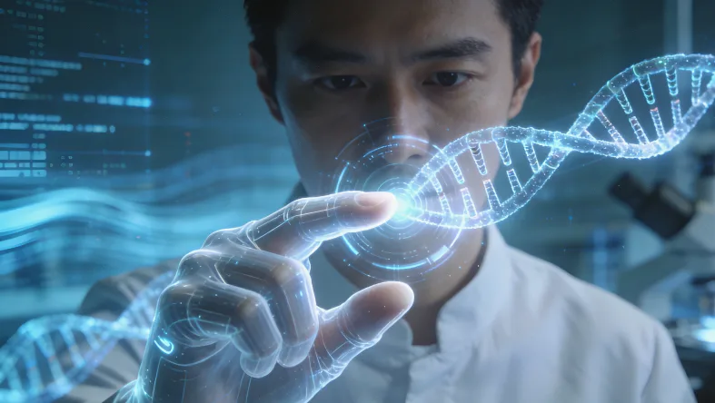 基因检测实验室内部高通量测序仪工作场景