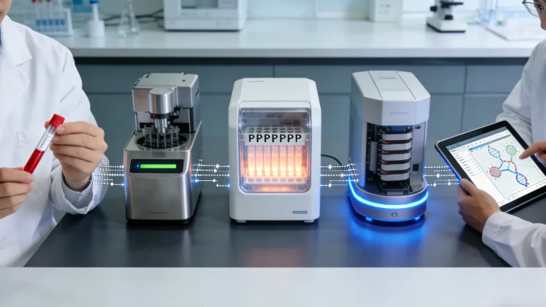 宫颈癌基因检测采样过程示意图