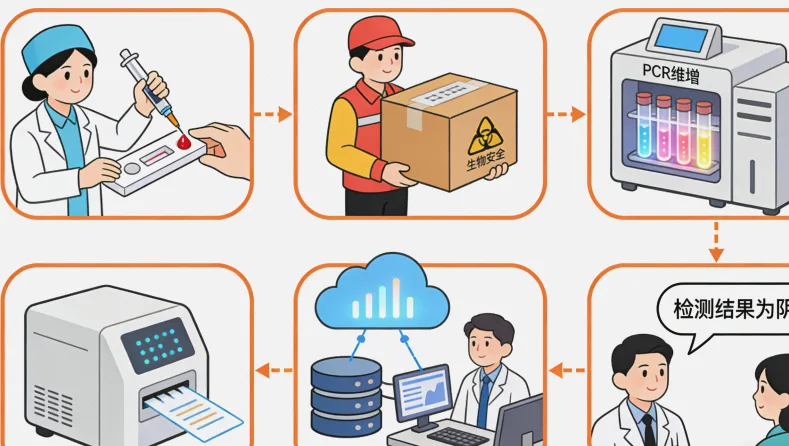 子宫内膜癌基因检测核心流程示意图