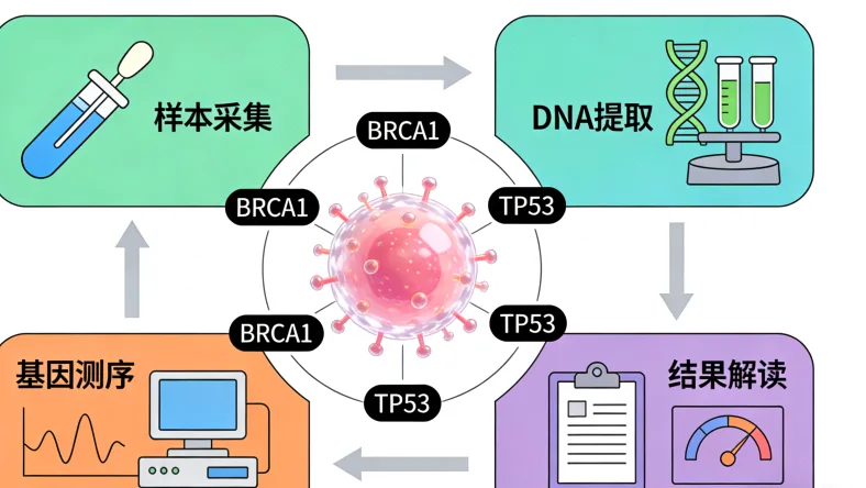 结直肠癌基因检测核心靶点示意图