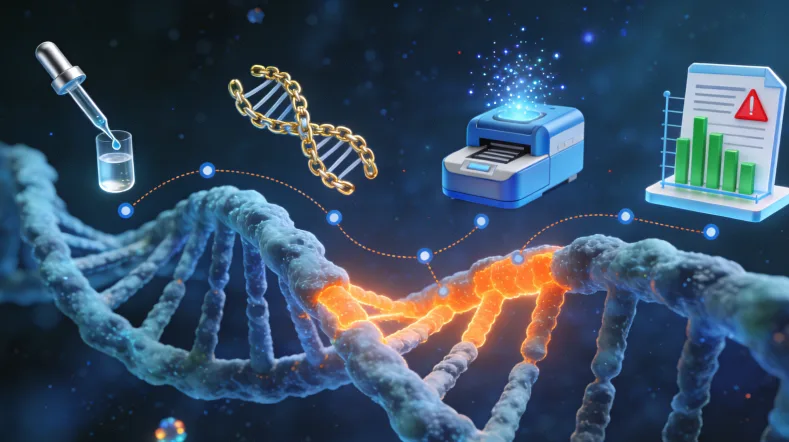 淋巴瘤基因检测核心流程示意图