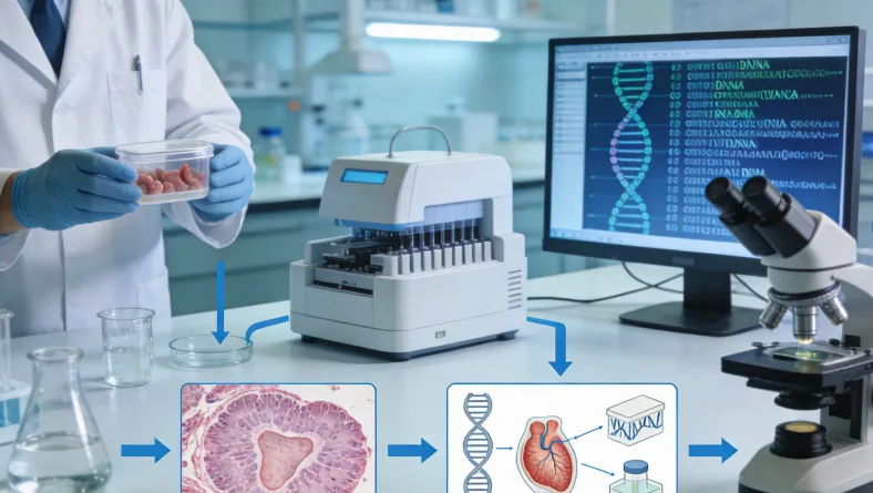 胃癌基因检测核心流程示意图