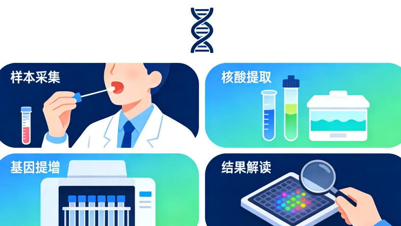 结直肠癌基因检测核心流程示意图