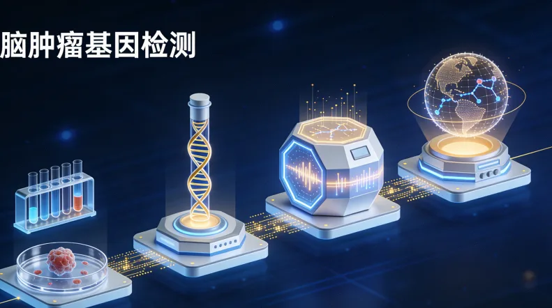 基因检测从组织样本到报告的全流程示意图