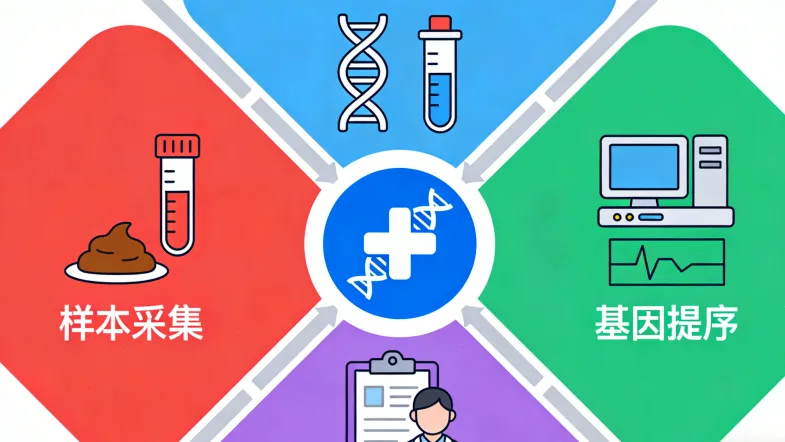 肠癌基因检测从采样到报告的全流程图示