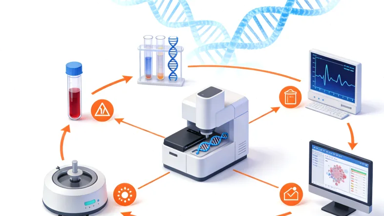 白血病基因检测核心流程示意图