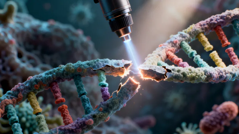 宫颈癌基因检测采样过程示意图