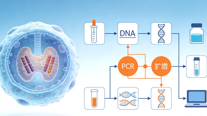 宫颈癌基因检测采样过程示意图