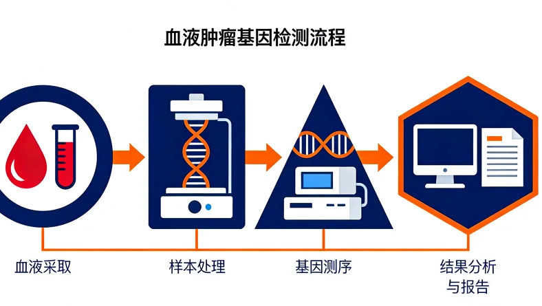 肺癌基因检测核心流程示意图