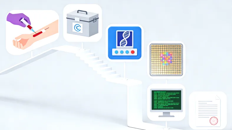 肺癌基因检测实验室工作流程示意图