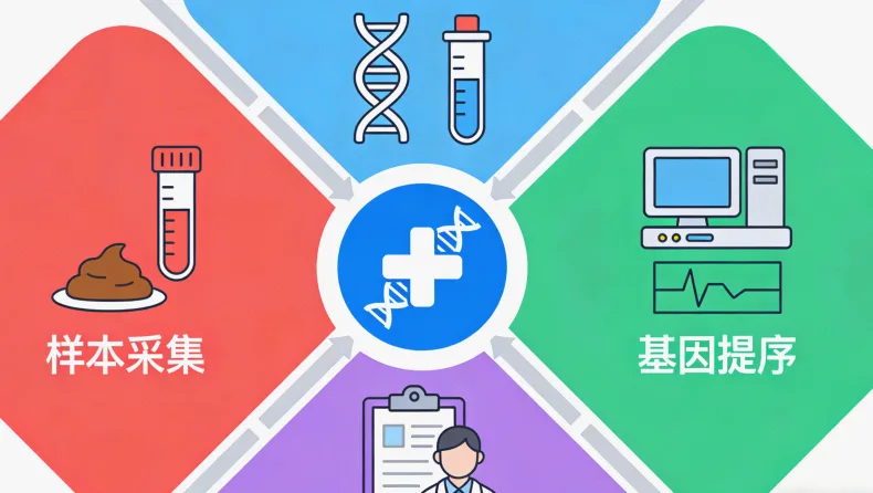 脑胶质瘤基因检测核心分子标志物示意图