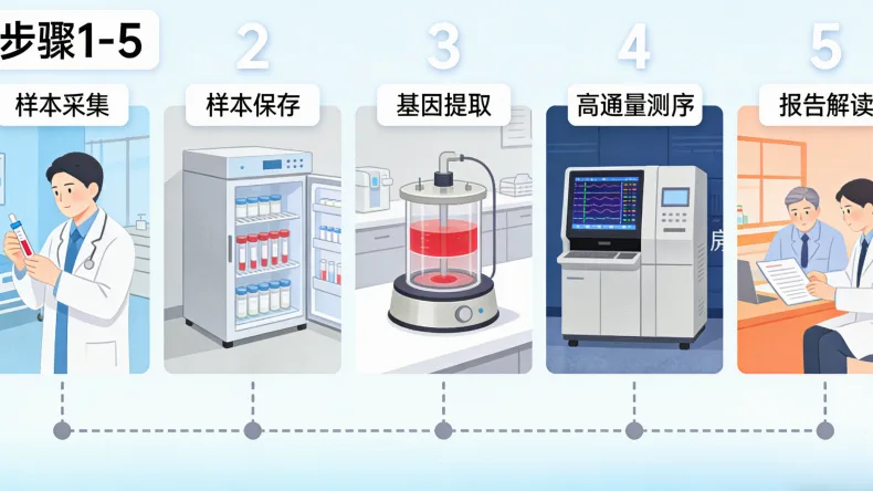 GIST基因检测核心流程示意图