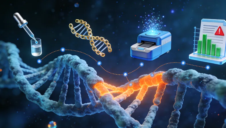 基因检测实验室内部高通量测序仪工作场景