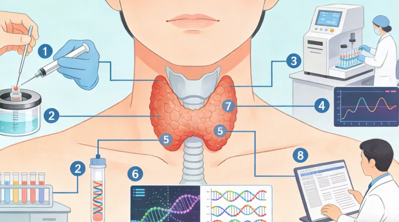 肠癌基因检测核心流程示意图