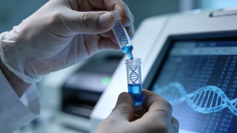 基因测序仪在实验室工作的场景