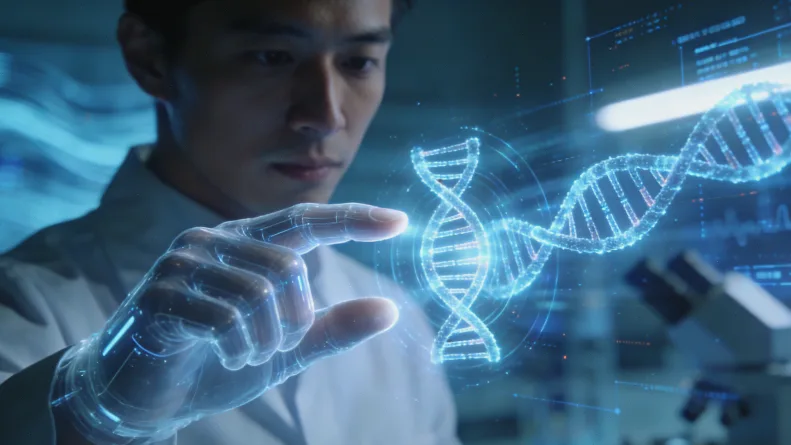 基因检测实验室DNA分析工作场景