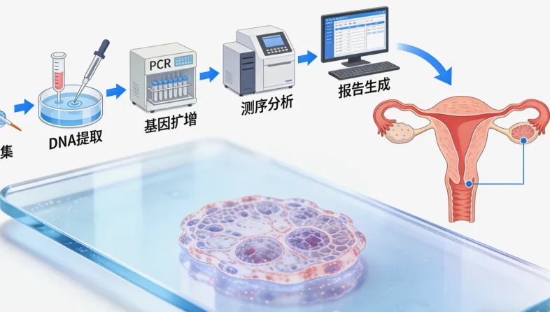 子宫内膜癌基因检测流程示意图