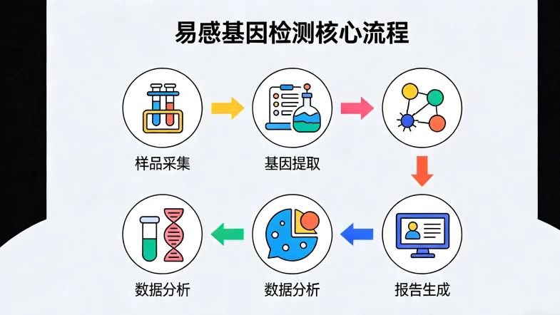 肉瘤基因检测核心流程示意图