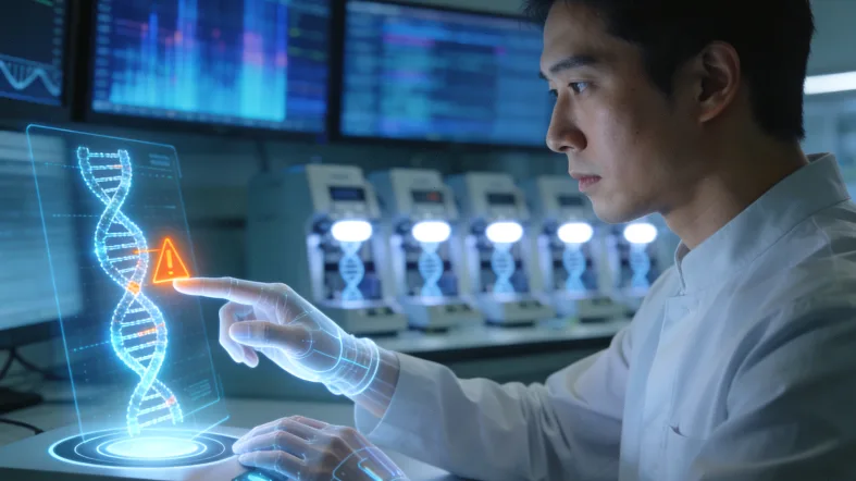 宫颈癌基因检测采样过程示意图