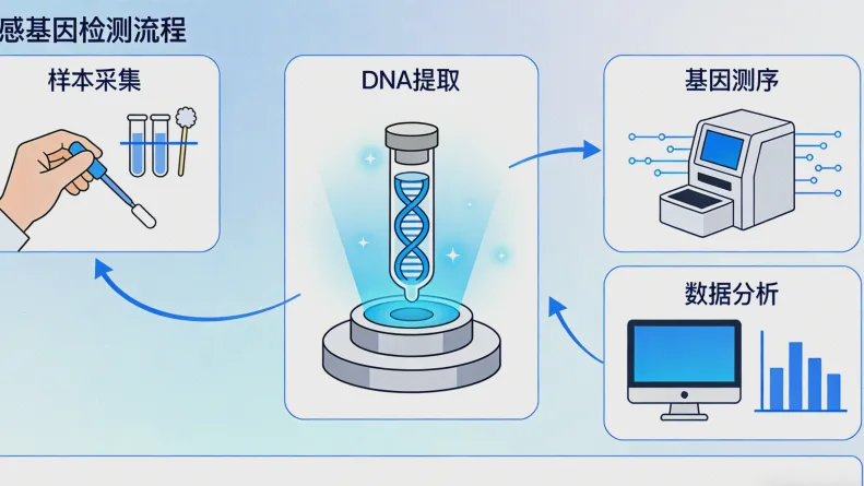淋巴瘤基因检测核心流程示意图