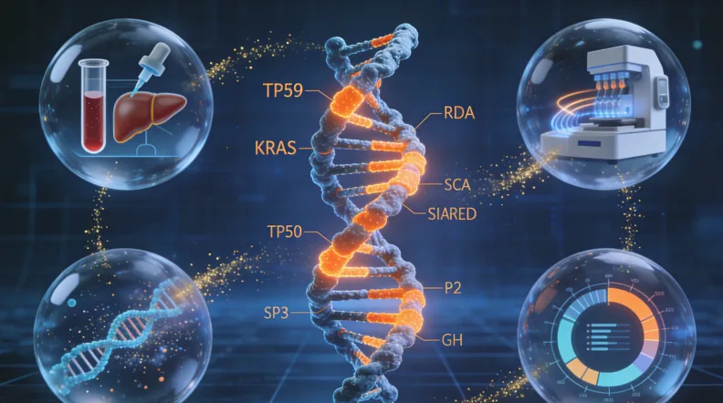 脑胶质瘤基因检测核心基因示意图