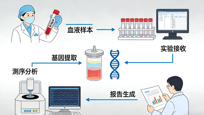 基因检测报告关键指标示意图