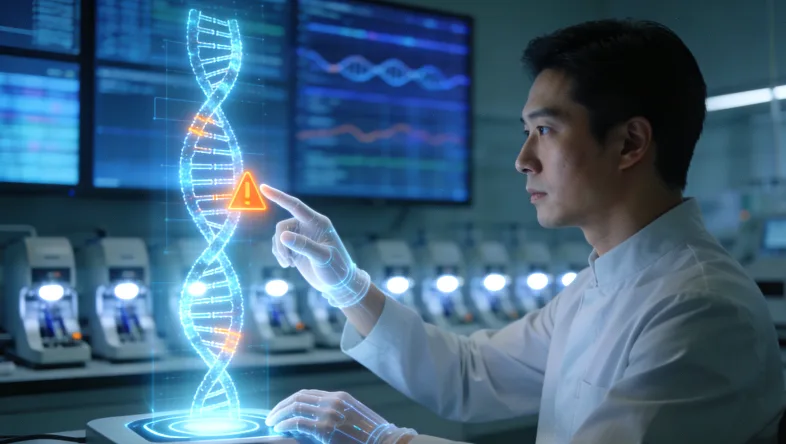 基因测序实验室内部工作场景