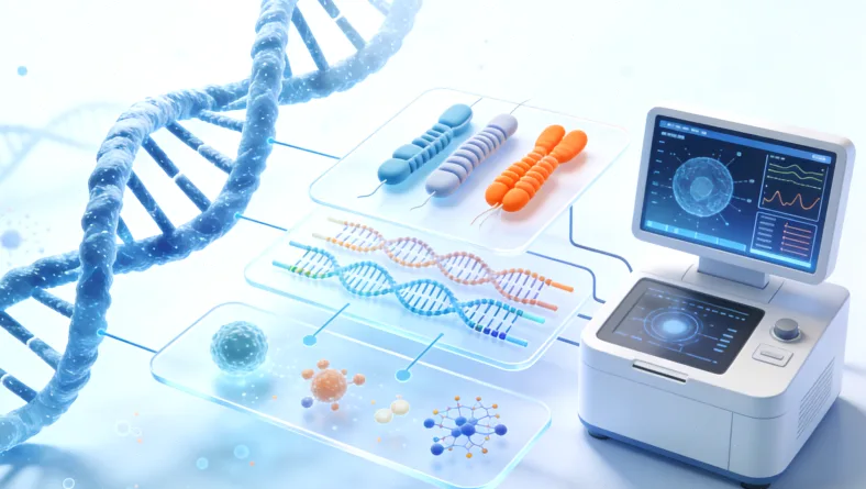 病理医生在显微镜下观察染色切片