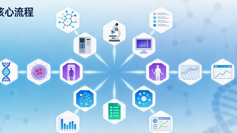 实验室基因测序工作流程示意图