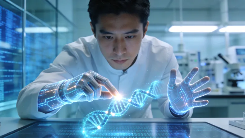 病理医生在显微镜下进行切片判读