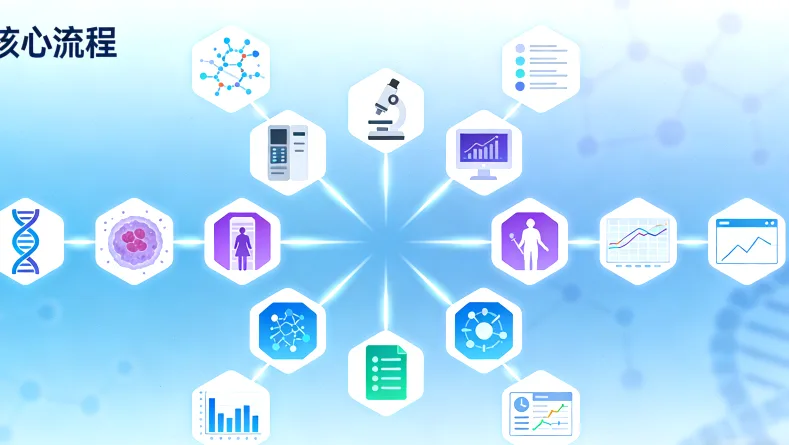 NGS检测实验室内部工作流程示意