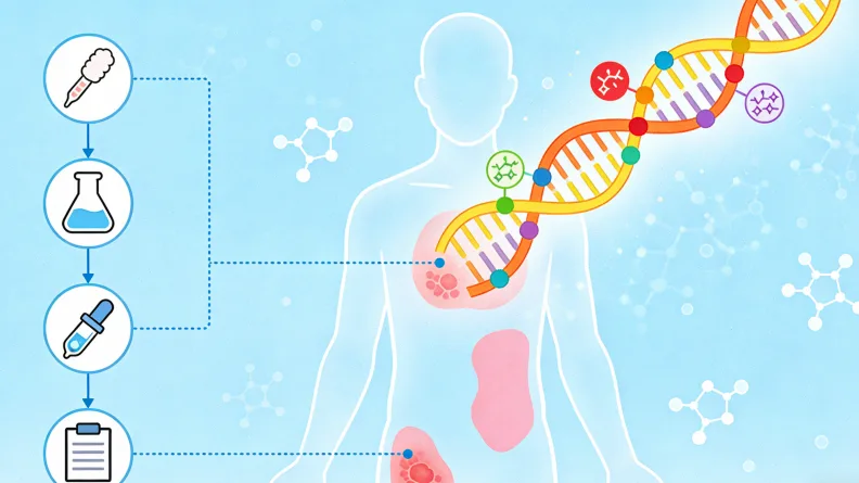一份模拟的肿瘤基因检测报告重点标注页